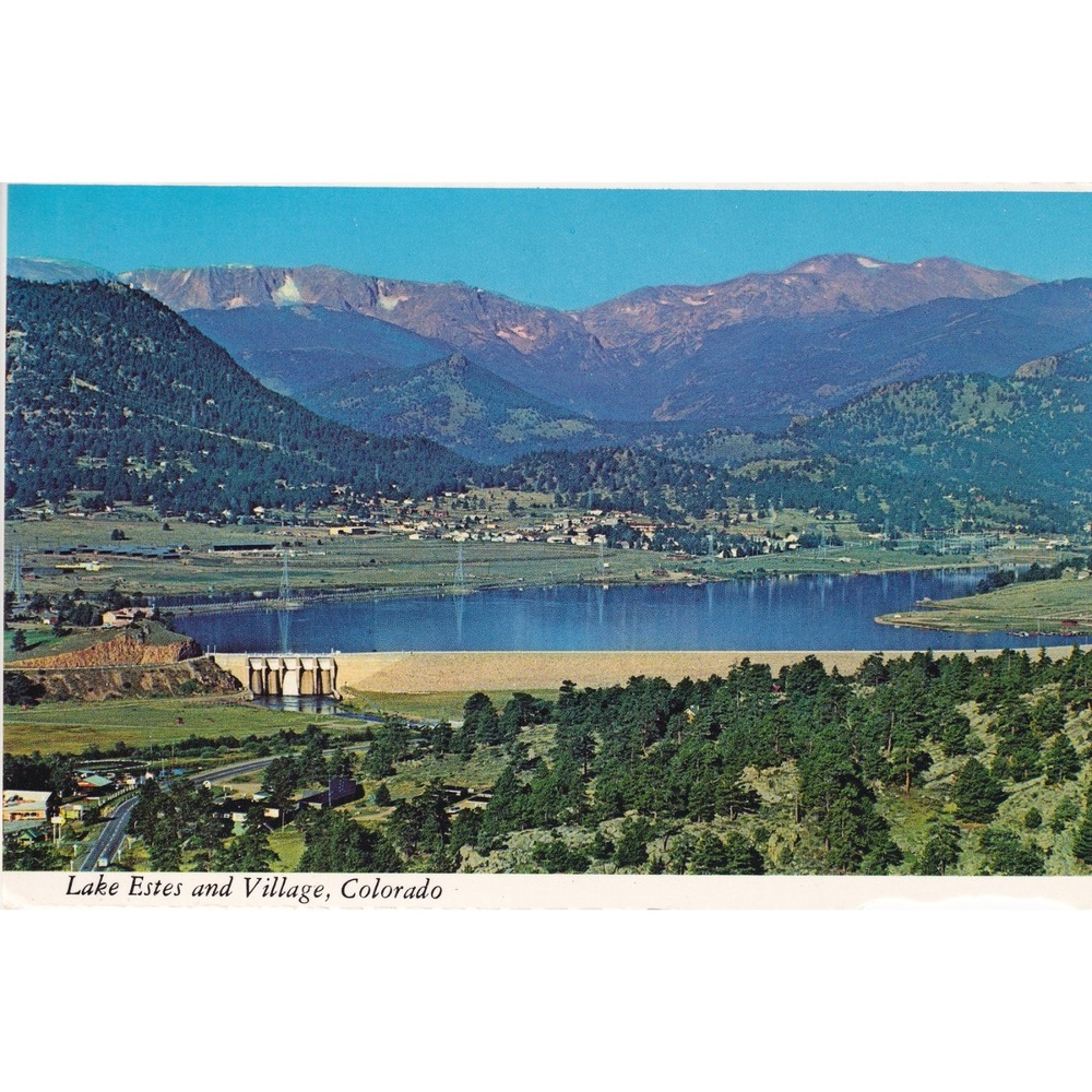 Vintage Lake Estes Park Colorado Postcard Rocky Mountains Chrome Scenic Travel